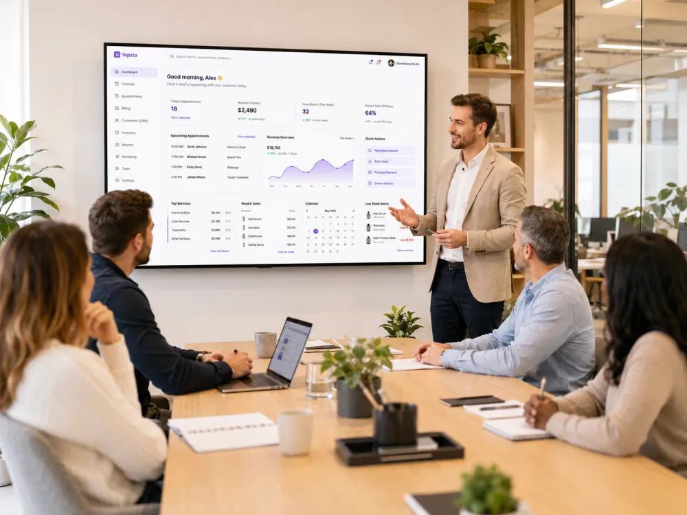 Yepsta Business OS dashboard for demo walkthrough
