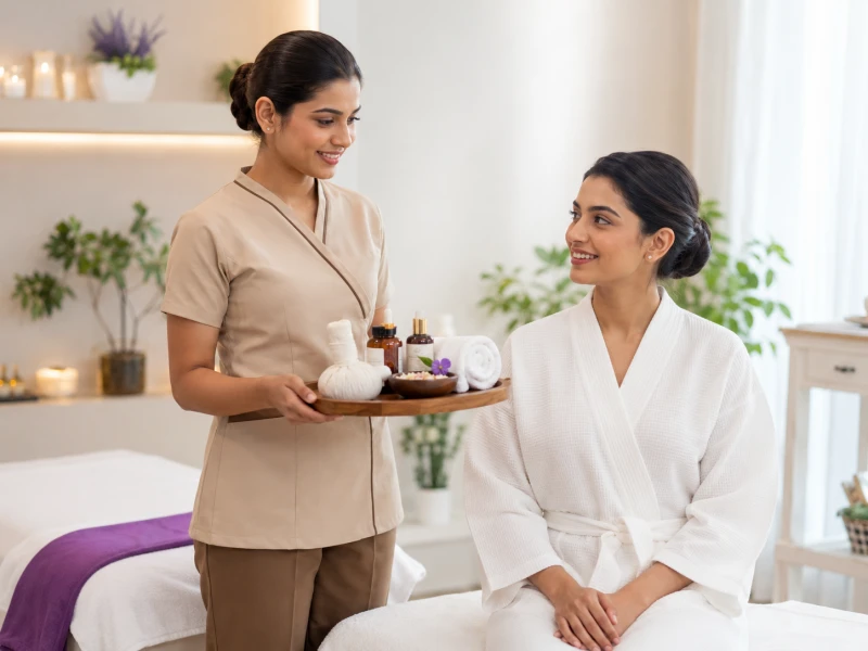 Indian spa service business managing bookings and customer history